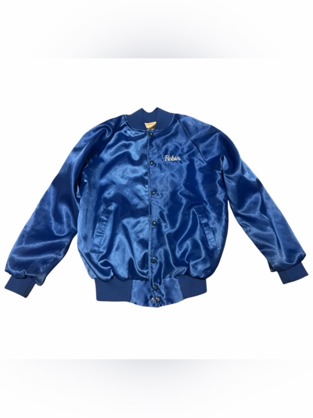 Blue Satin Bomber Dance Studio Jacket